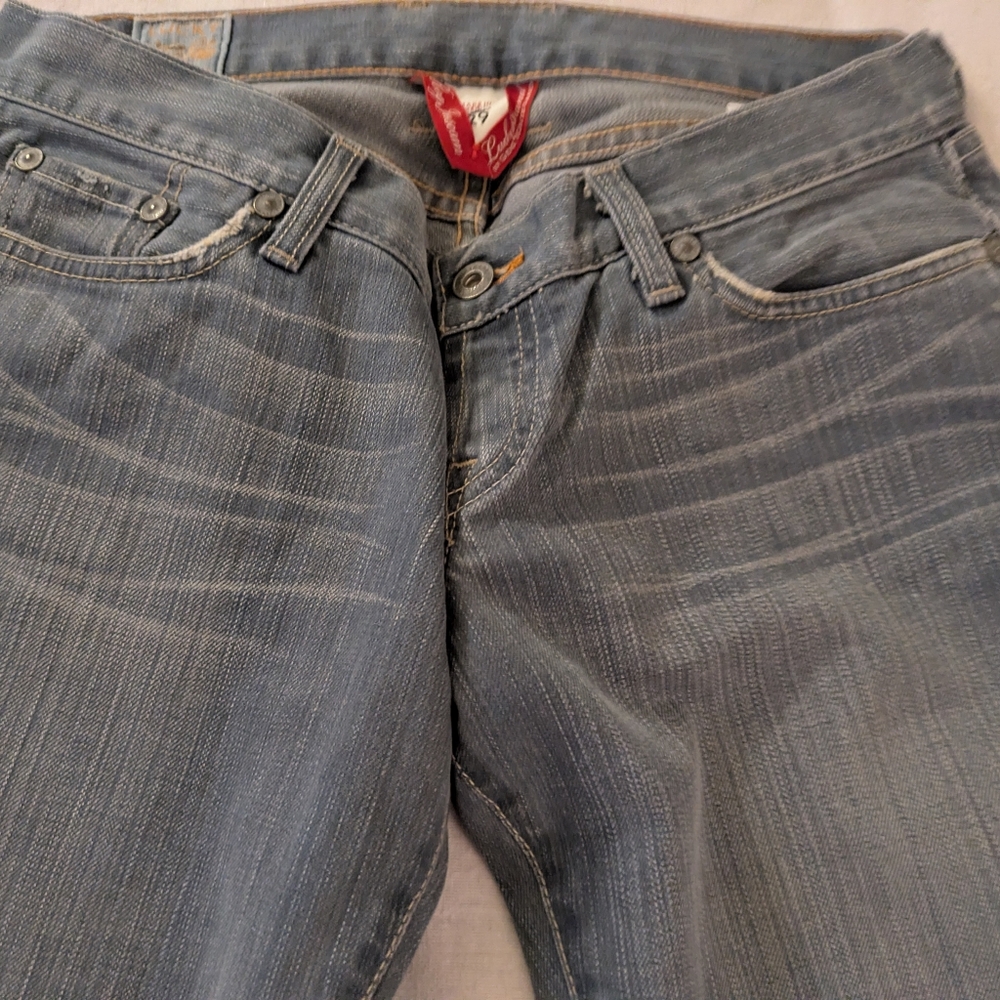 Vintage Lucky Brand Women's Light Bluish Gray Embroidered Jeans. Size 8/29 - Picture 11 of 16